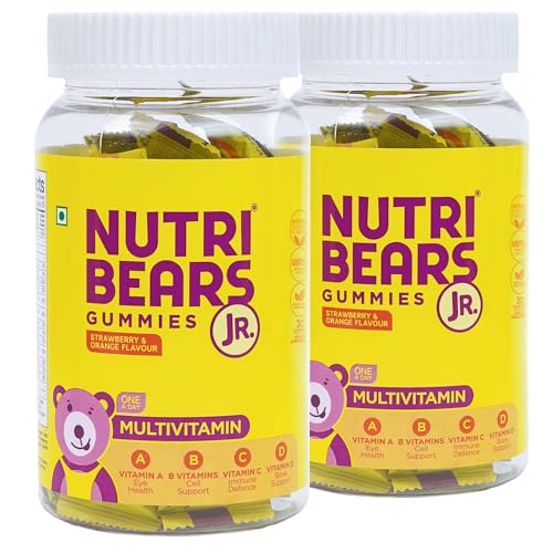 NutriBears Kids Multivitamin Gummies | 12 Essential Nutrients | No Artificial Colours o…