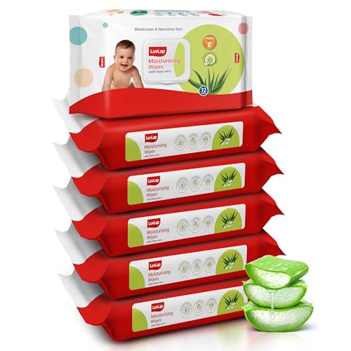 LuvLap Moisturising Wet Wipes with Lid For Baby Skin, Enriched with Aloe Vera, Vitamin…