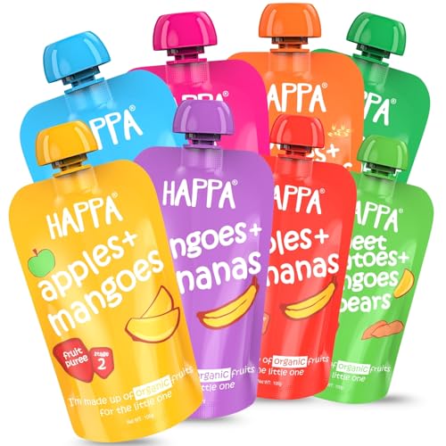 Happa Organic Baby Food Puree Travel Pack | Natural Fruits, Grains and Vegetables | No…