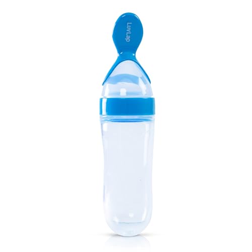 LuvLap Easy Squeezy Food Feeder with Silicone Bottle and Food Grade Spoon for Infant Ba…