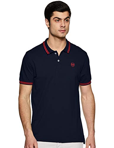 Max Men Solid Polo Slim Fit T-shirt(Navy_L)