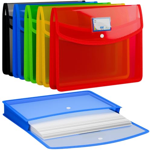 SPS File Folder, Transparent Poly-Plastic A4/Foolscap Documents File Storage Bag with S…