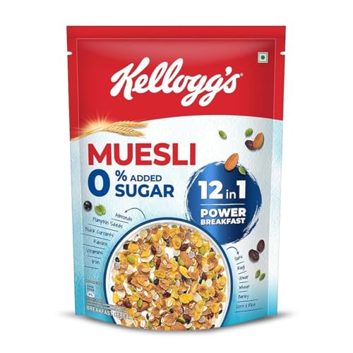 Kellogg's Muesli 0% Added Sugar | 12 In 1 Power Breakfast | 10g Protein Per Serve | No…