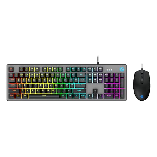 HP KM300F Wired USB Gaming Keyboard and Mouse Set, Membrane Backlit, 26 Keys Anti-Ghost…