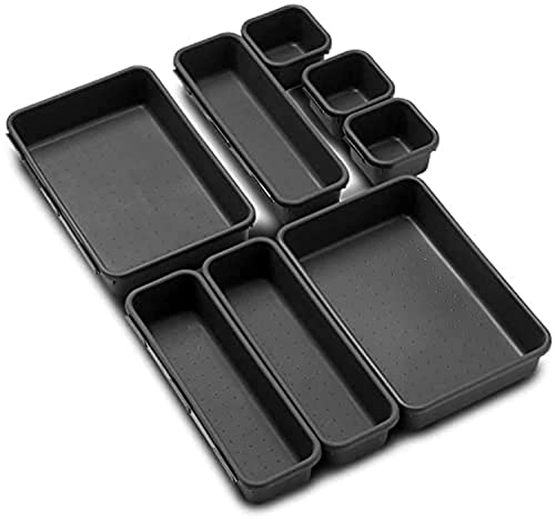 INOVERA (LABEL) 8 Pieces Cutlery Tray for Kitchen Drawers - Interlocking Drawer Desk Or…
