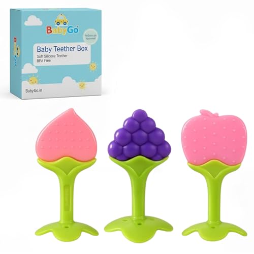 BabyGo Silicone Nipple-Shaped Teether Set | BPA-Free Organic Gum Soother for Newborns |…