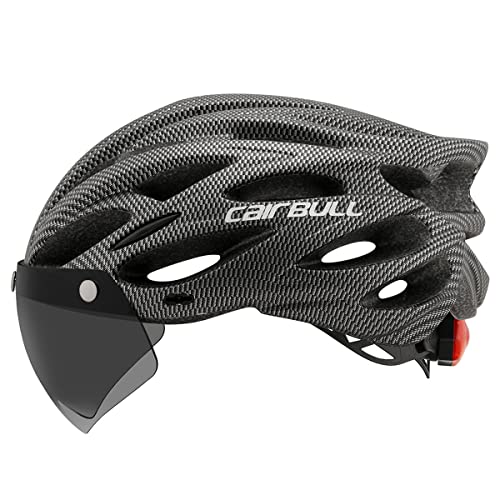 Cairbull Cycling Helmet Road Bike Helmet With Goggle/Visor/Lamp Three Uses 54-61 Cm Adj…