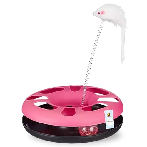 Foodie Puppies Cat Happy Circle with Ball Bell and Feather Mouse Attached for Cats and…