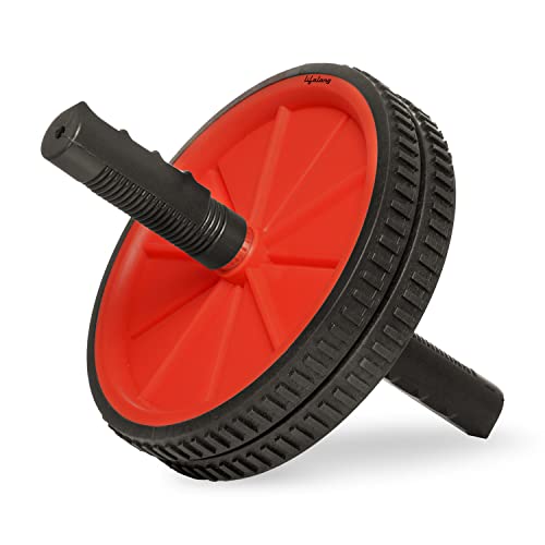 Lifelong Ab Roller Wheel for Men & Women, Anti-Rust Stainless Steel Rod, Red, Home Gym…