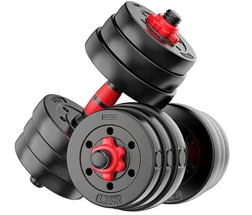 FitBox Sports Intruder 20 Kg Adjustable PVC Dumbbells Weights With Dumbbells Rods For H…
