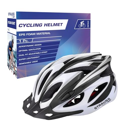 Strauss Adjustable Cycling & Skating Helmet with Detachable Visor | Light Weight with S…