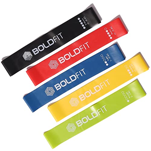 Boldfit Resistance Bands Mini Loop Set (Pack of 5) Hip Toning Exercise for Gym Booty Be…