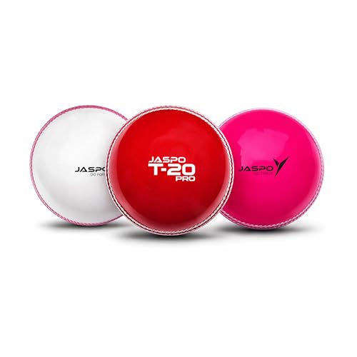 jaspo T-20 Pro PVC Soft Cricket Balls 110 Gm (Multicolour) - Pack of Three, Standard Si…