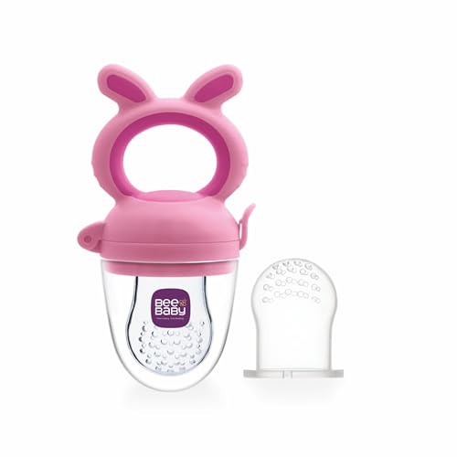 BeeBaby Soft Silicone Nibbler with Extra Mesh for Babies, Baby Fruit & Food Feeder, Ant…