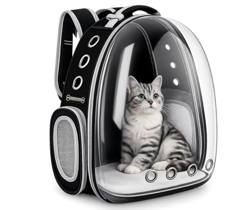 Foodie Puppies Astronaut Transparent Pet Carrier Backpack - (35L x 24W x 40H cm) for Tr…