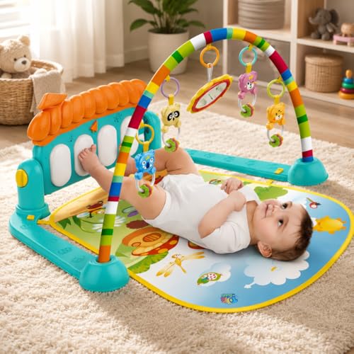 ToysBuddy Kick and Play Multi-Function ABS High Grade Plastic Piano Baby Gym and Fitnes…