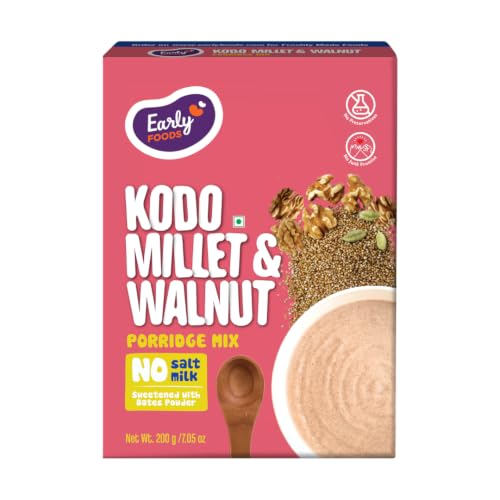 Early Foods - No Added Sugar No Salt Porridge - Kodo Millet Cereal with Walnuts Porridg…