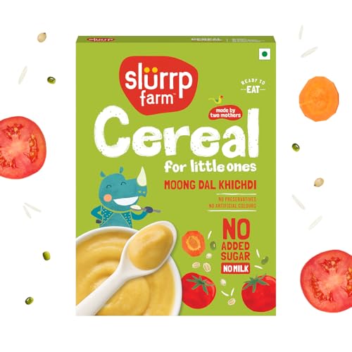 Slurrp Farm No Added Sugar Instant Moong Dal Khichdi for Little Ones | No Salt, No Milk…
