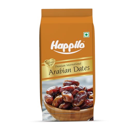 Happilo Premium Natural Arabian Dates 500g Pouch | Khajur, Khajoor | Dry Fruits | Dates…