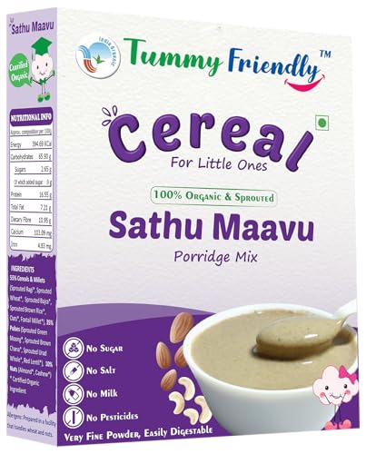 Tummy Friendly Certified Organic Sprouted Sathu Maavu Porridge Mix. Made of Sprouted Ra…