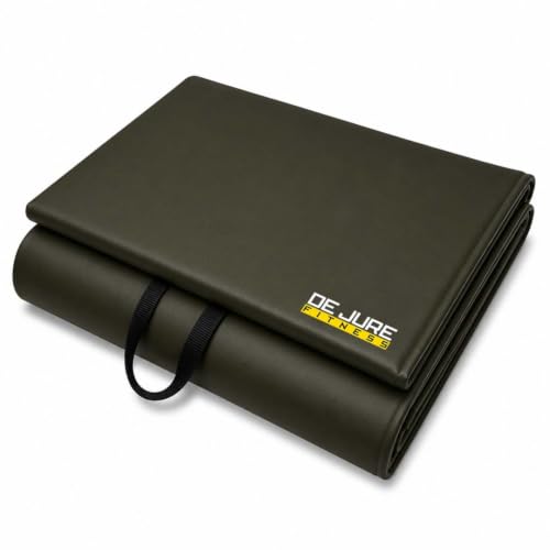 De Jure Fitness PVC Leatherette Yoga Mat 10mm Thick | Non-Slip XL Exercise Mat | High-D…