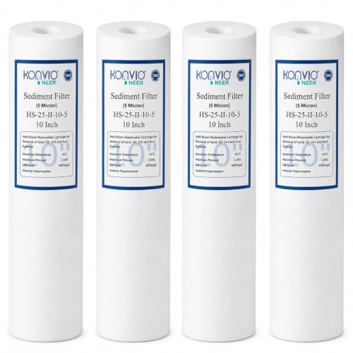 KONVIO NEER 10 Inch PP Spun Filter Cartridge, 5 Micron, High Density Polypropylene Pre…