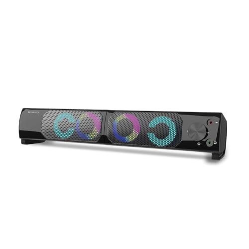 ZEBRONICS Wonder BAR 10, 2.0 USB Computer Speakers, 10 Watts, 2-in-1 Design, USB Powere…