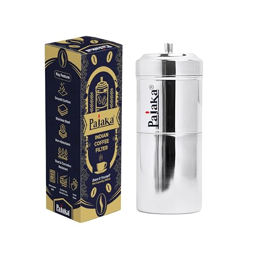 PAJAKA South Indian Filter Coffee Maker - 200 ML Capacity, Stainless Steel Madras Kaapi…