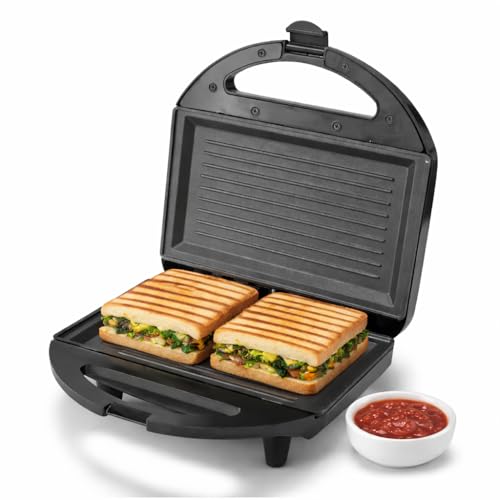 Lifelong LLSM120G Sandwich Griller, Classic Pro 750 W Sandwich Maker with 4 Slice Non-S…