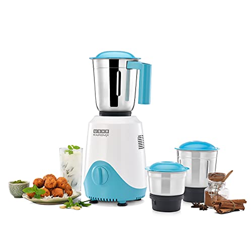 USHA Rapidmix 500-Watt Copper Motor Mixer Grinder With 3 Jars And 2 Years Product Warra…