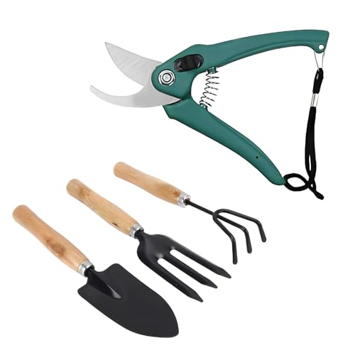Oblivion Gardening Tool Set 4 Pcs – Pruner Shears, Hand Cultivator, Trowel & Fork with…