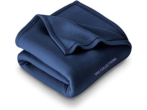 VAS COLLECTIONS - 300 TC All Season Solid/Plain Light Weight Polar Fleece Single Bed Bl…