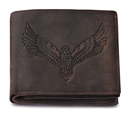 URBAN FOREST Zeus Vintage Brown Leather Bi-Fold Wallet for Men, 6 Card Slot