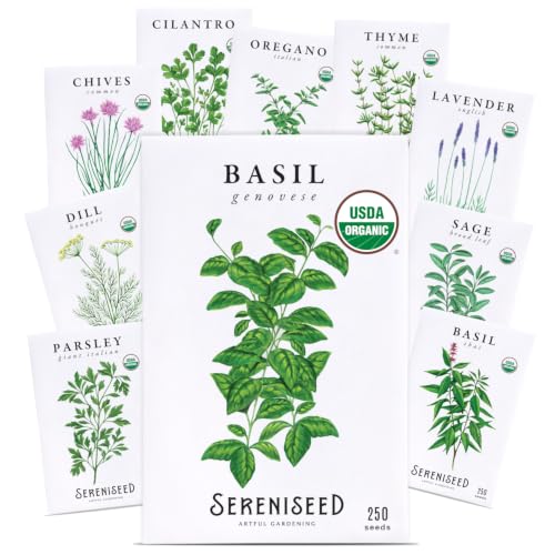 Sereniseed Certified Organic Herb Seeds (Pack of 10) - GMO, Heirloom - Seed Start Video…