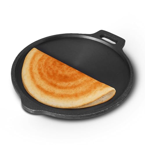The Indus Valley Super Smooth Cast Iron Tawa for Dosa/Chapathi | 27.6cm/10.8 inch, 2.4k…