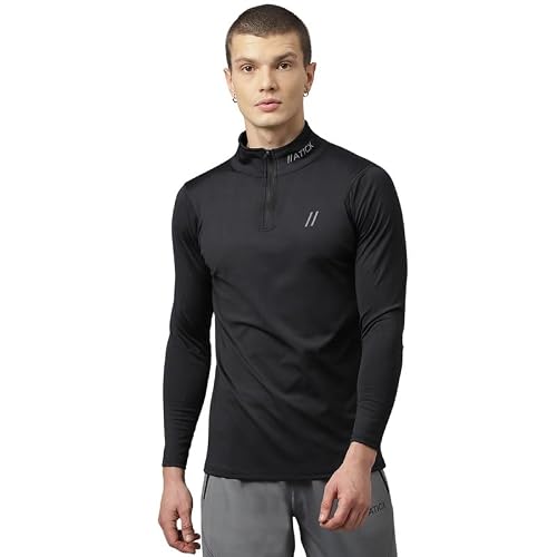 ATICX Polyester Full Sleeve Compression High Turtle Neck Sports Jersey T Shirt for Men…