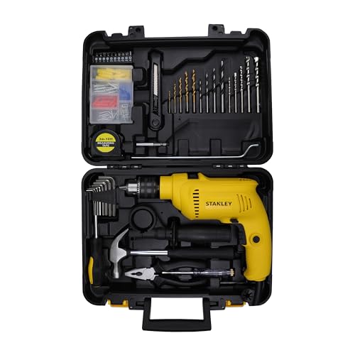 STANLEY SDH600KP-IN 600W 13mm CORDED HAMMER DRILL MACHINE & HAND TOOL KIT for Home, DIY…