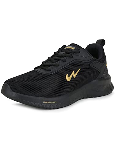 Campus Men's Wells BLK/Gold Running Shoes - 9UK/India CG-552