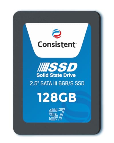 Consistent SSD 128GB 2.5 Inch SATA Internal SSD - Read: 550MB/s & Write: 500MB/s - Soli…