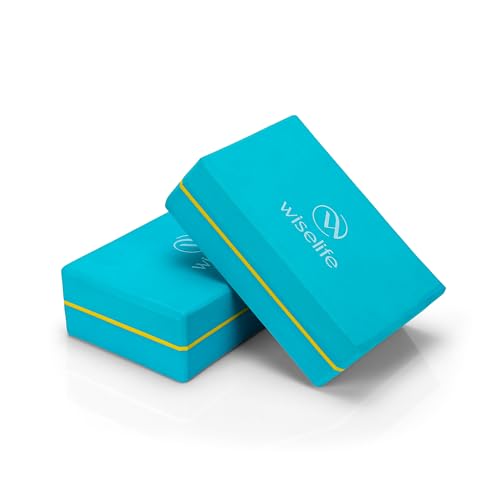 WiseLife Teal Yoga Block | Yoga Brick (Set of 2, Extra Large Size), High Density Premiu…