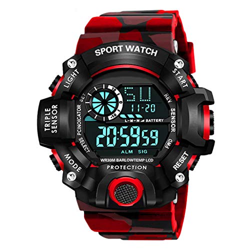 Shocknshop Digital Sports Multi Functional Rubber Black Dial Watch for Mens Boys -315RE…