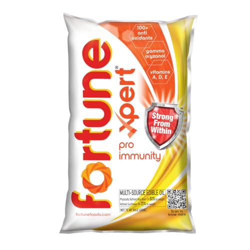 Fortune Xpert Pro Immunity Oil 850g pouch | Blend of Rice Bran Oil & Refined Sunflower…