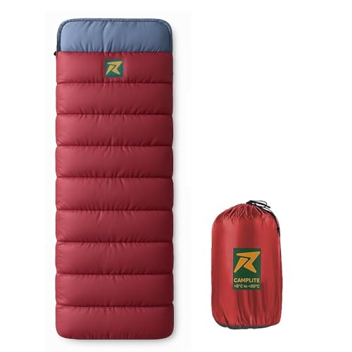 Rocksport Camp Lite Sleeping Bag for Adults (8°C to 20°C,Maroon - Grey) | Lightweight,…