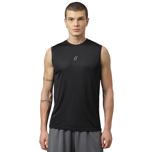 ATICX Men's Polyester Sports Sleeveless T Shirt - Gym Vest, Workout Sando, Training Tan…