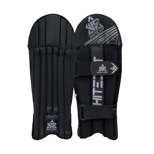 Whitedot Dot 2.1 PU Cricket Wicket Keeping Pad, Mens, Black Lightweight & Durable, Enha…