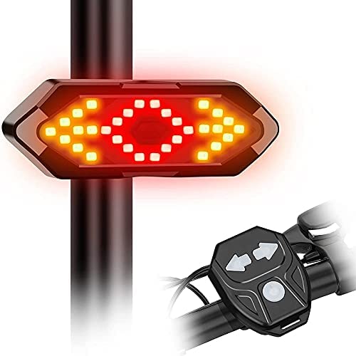 Lista Bicycle Tail Light USB Rechargable Smart Wireless Remote Control Turn Signal Warn…