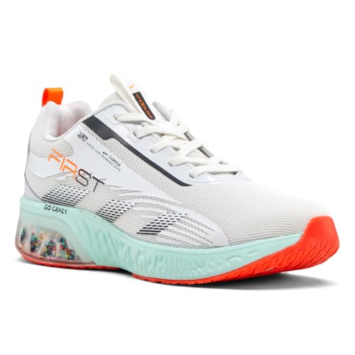 Campus Men's First Running Shoes WHT/SIL/B.ORG - 8UK/India