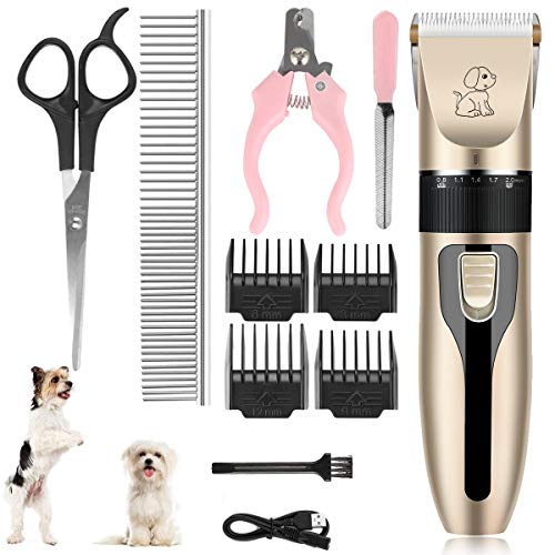 MCSWKEY Electric Clipper for Dogs and Cats, Low Noise and Vibration USB Rechargeable Pr…