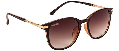 Voyage UV Protected Rectangular Women Sunglasses - (A3046MG3183 | Brown Lens | Black Fr…