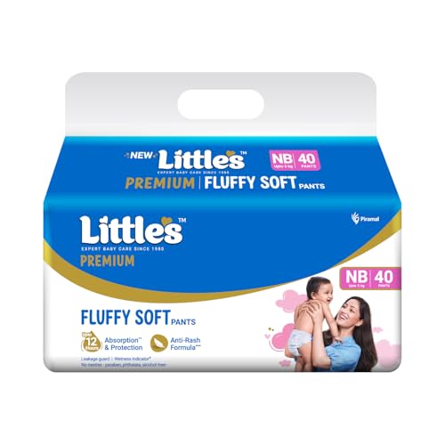 Little's Premium New Born Baby Diaper Pants Style (NB) | Upto 5 kg | 40 Count - Pack of…